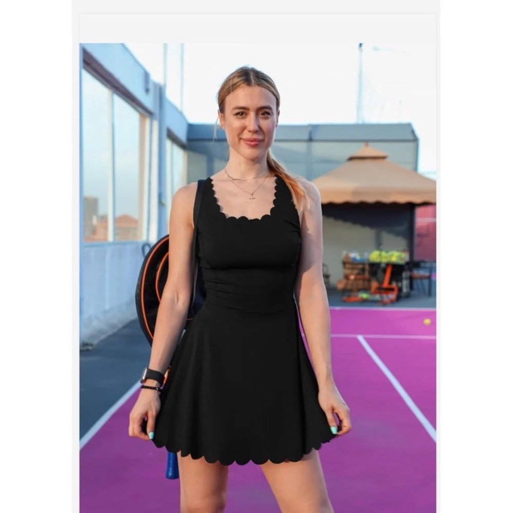 Womens Attarco Tennis Golf Active Athletic Dress Sz Large Black Razorback